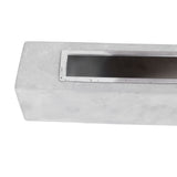Tabletop Fire Pit Rectangle Concrete Grey Stainless Steel Liner with Lid Sticks Small Portable Fireplace for Indoor In Australia - Darrahopens