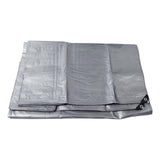 Poly Tarp Cover Thick Double Silver Waterproof Heat Insulating Sunproof Tear Proof Multipurpose Tarp 13.12ft Width 19.69ft Length