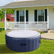 Inflatable Hot Tub Cover PVC 5.4FT Round Hot Tub Foldable Protective Rain Overflow Energy Saving Lid for Outdoor