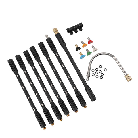 Pressure Washer Extension Wand 1/4 Inch Connector Stainless Steel Gutter Cleaner Rod with Black Shell for Roof Outer Wall In Australia - Darrahopens