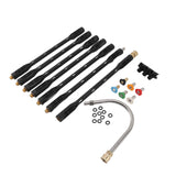 Pressure Washer Extension Wand 1/4 Inch Connector Stainless Steel Gutter Cleaner Rod with Black Shell for Roof Outer Wall