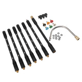 Pressure Washer Extension Wand 1/4 Inch Connector Stainless Steel Gutter Cleaner Rod with Black Shell for Roof Outer Wall