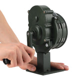 Hand Crank Siren Aluminium Alloy 110dB Loud Alarm Air Raid Tornado Siren Horns Alarm for Emergency Green