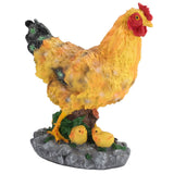 Hen Garden Statue with Small Chicks Hen Fairy Garden Accessories Resin Chick Hen Figurine for Landscape Desk Decor Brown M In Australia - Darrahopens