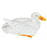 Resin Duck Ornament Innovative Fun Simulation Vivid Landscaping White Duck Statue for Garden Yard Outdoor Home