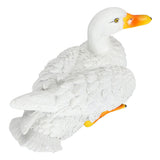 Resin Duck Ornament Innovative Fun Simulation Vivid Landscaping White Duck Statue for Garden Yard Outdoor Home