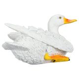Resin Duck Ornament Innovative Fun Simulation Vivid Landscaping White Duck Statue for Garden Yard Outdoor Home