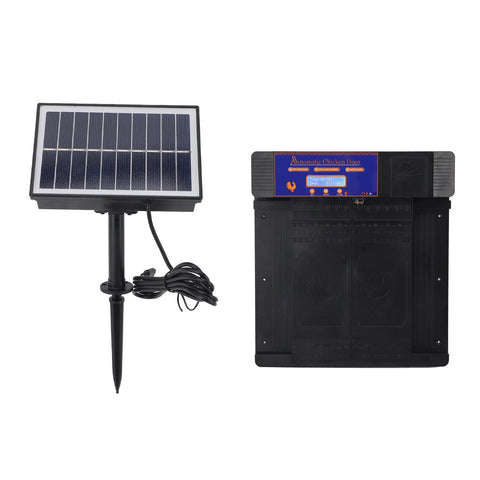 Automatic Chicken Coop Door Opener Anti Pinch IP45 Waterproof Solar Powered Poultry Coop Door with Timer Black