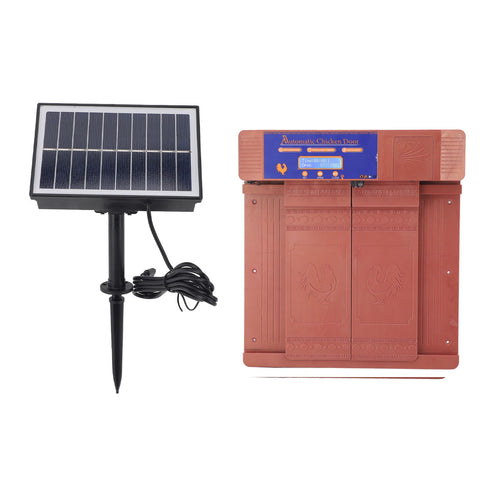 Automatic Chicken Coop Door Opener Anti Pinch IP45 Waterproof Solar Powered Poultry Coop Door with Timer Bronze