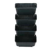 Vertical Wall Planter Set Plastic Breathable Space Saving 4 Pots Hanging Vertical Wall Flowerpot for Porch Garden