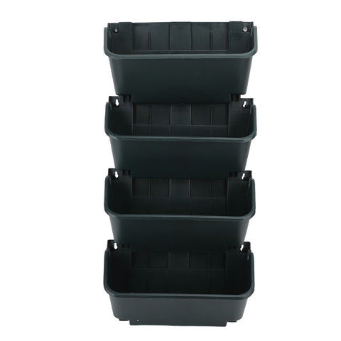 Vertical Wall Planter Set Plastic Breathable Space Saving 4 Pots Hanging Vertical Wall Flowerpot for Porch Garden