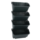 Vertical Wall Planter Set Plastic Breathable Space Saving 4 Pots Hanging Vertical Wall Flowerpot for Porch Garden