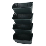Vertical Wall Planter Set Plastic Breathable Space Saving 4 Pots Hanging Vertical Wall Flowerpot for Porch Garden