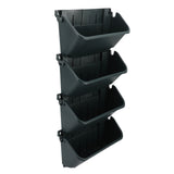 Vertical Wall Planter Set Plastic Breathable Space Saving 4 Pots Hanging Vertical Wall Flowerpot for Porch Garden