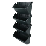 Vertical Wall Planter Set Plastic Breathable Space Saving 4 Pots Hanging Vertical Wall Flowerpot for Porch Garden