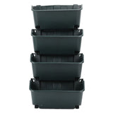 Vertical Wall Planter Set Plastic Breathable Space Saving 4 Pots Hanging Vertical Wall Flowerpot for Porch Garden