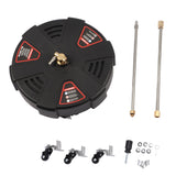 16 Inch Pressure Washer Surface Cleaner with 3 Wheels 3600PSI Stainless Steel Power Washer Accessory with 1/4 Inch Quick Connector 2 Extension Wands