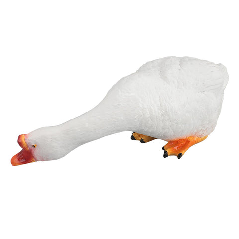 Resin Goose Statue Garden Decor Figurine Ornament for Pool Side Lawn Yard Outdoor Decoration Funny Housewarming Gift Sit and Look