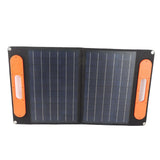 60W 18V Portable Solar Panel Kit Dual USB Port Monocrystalline Folding Solar Charger with Support Bracket for Outdoor Camping