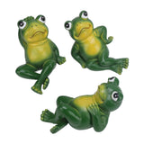3pcs Outdoor Frog Ornament American Style Innovative Simulation Garden Frog Statues for Yard Home Garden Patio and Lawn Decoration