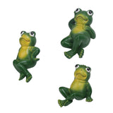 3pcs Outdoor Frog Ornament American Style Innovative Simulation Garden Frog Statues for Yard Home Garden Patio and Lawn Decoration