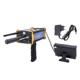 Underground Metal Scanner 49.2ft Depth 3280.8ft Range High Accuracy Sensitive Metal Detector with Screen for Copper Gold Silver Yellow Frame EU Plug 100‑240V
