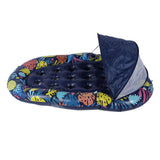 3 in 1 Pool Floats Multifunctional Adult Pool Floats Lounger with Detachable Sun Shade Canopy and Cup Holder for Beach Lake Party
