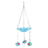 Hummingbird Feeder Bird Bath for Outdoors 2 In 1 Hanging Solar Bird Bath Fountain with 3 Feeder Pots for Small Birds
