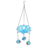 Hummingbird Feeder Bird Bath for Outdoors 2 In 1 Hanging Solar Bird Bath Fountain with 3 Feeder Pots for Small Birds