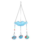Hummingbird Feeder Bird Bath for Outdoors 2 In 1 Hanging Solar Bird Bath Fountain with 3 Feeder Pots for Small Birds