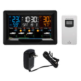 Smart Weather Clock WiFi Wireless Digital Weather Clock for Temperature Humidity Barometric Pressure Wind and Frost Alarms Time Date Weather 100‑240V US Plug In Australia - Darrahopens