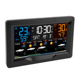 Smart Weather Clock WiFi Wireless Digital Weather Clock for Temperature Humidity Barometric Pressure Wind and Frost Alarms Time Date Weather 100‑240V US Plug