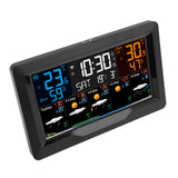 Smart Weather Clock WiFi Wireless Digital Weather Clock for Temperature Humidity Barometric Pressure Wind and Frost Alarms Time Date Weather 100‑240V US Plug