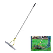 Thatch Rake 15in Wide Stainless Steel High Efficiency Ergonomic Dead Grass Rake for Fallen Leaves Dead Branches
