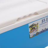15L Insulated Portable Cooler Professional Lasting Cooling Insulation Hard Cooler Box for Outdoor Picnic Fishing Commercial Stall Blue