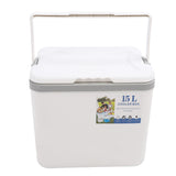 15L Insulated Portable Cooler Professional Lasting Cooling Insulation Hard Cooler Box for Outdoor Picnic Fishing Commercial Stall White