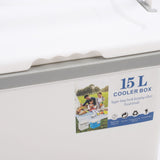 15L Insulated Portable Cooler Professional Lasting Cooling Insulation Hard Cooler Box for Outdoor Picnic Fishing Commercial Stall White