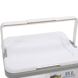 15L Insulated Portable Cooler Professional Lasting Cooling Insulation Hard Cooler Box for Outdoor Picnic Fishing Commercial Stall White