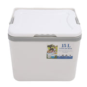 15L Insulated Portable Cooler Professional Lasting Cooling Insulation Hard Cooler Box for Outdoor Picnic Fishing Commercial Stall White