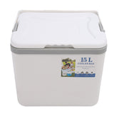 15L Insulated Portable Cooler Professional Lasting Cooling Insulation Hard Cooler Box for Outdoor Picnic Fishing Commercial Stall White