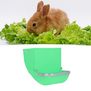 5PCS Small Animal Feeder Plastic Iron Spill Proof Large Capacity Rabbit Food Dispenser for Guinea Pigs Chinchillas Ferrets Green