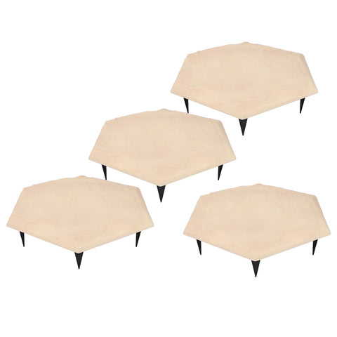 4pcs Stepping Stones Outdoor with 24pcs Ground Stakes Weather Resistant Decorative Stone for Garden Yard Lawn Pathway Walk Way Hex Beige In Australia - Darrahopens