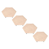 4pcs Stepping Stones Outdoor with 24pcs Ground Stakes Weather Resistant Decorative Stone for Garden Yard Lawn Pathway Walk Way Hex Beige
