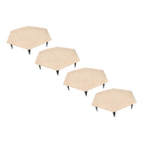 4pcs Stepping Stones Outdoor with 24pcs Ground Stakes Weather Resistant Decorative Stone for Garden Yard Lawn Pathway Walk Way Hex Beige