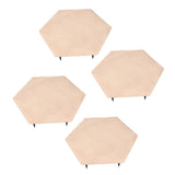 4pcs Stepping Stones Outdoor with 24pcs Ground Stakes Weather Resistant Decorative Stone for Garden Yard Lawn Pathway Walk Way Hex Beige