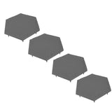 4pcs Stepping Stones Outdoor with 24pcs Ground Stakes Weather Resistant Decorative Stone for Garden Yard Lawn Pathway Walk Way Hex Gray