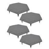 4pcs Stepping Stones Outdoor with 24pcs Ground Stakes Weather Resistant Decorative Stone for Garden Yard Lawn Pathway Walk Way Hex Gray