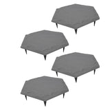 4pcs Stepping Stones Outdoor with 24pcs Ground Stakes Weather Resistant Decorative Stone for Garden Yard Lawn Pathway Walk Way Hex Gray