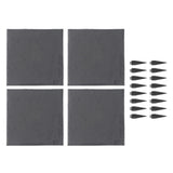 Stepping Stone with Ground Stakes Polypropylene Resin Weatherproof Garden Décor Stepping Stone for Lawn Outdoor Square Grey