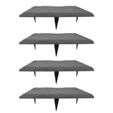 Stepping Stone with Ground Stakes Polypropylene Resin Weatherproof Garden Décor Stepping Stone for Lawn Outdoor Square Grey